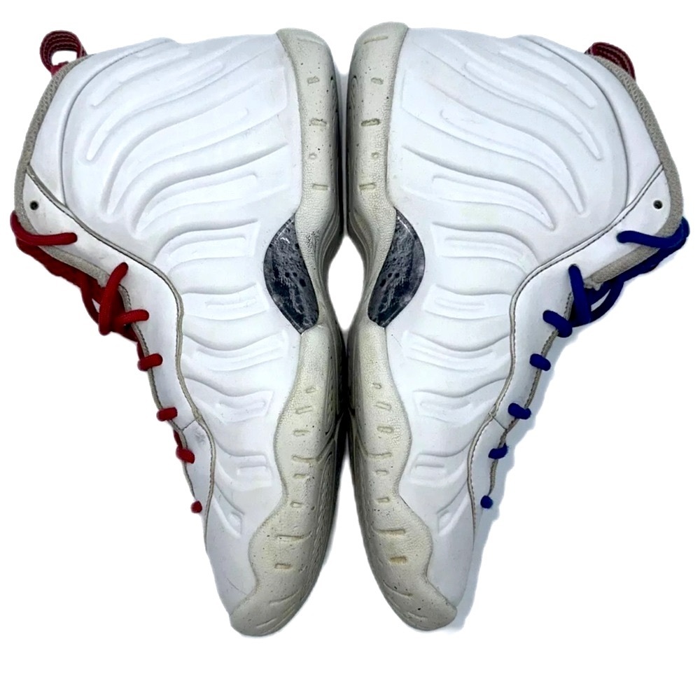 red white & blue Nike little posite 1 USA moon | 90s foamposite hoops | July 4th - Picture 9 of 10